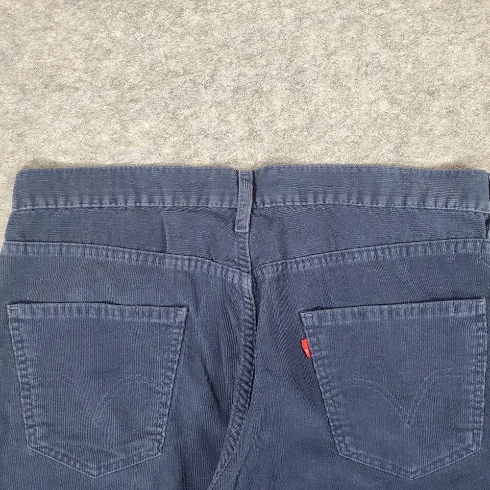 Levi's 567 Low Loose Boot Corduroy Pants Mens 36x30 Navy Blue Baggy Wide Leg USA